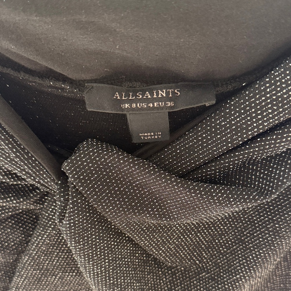 All Saints Black and Silver Skirt